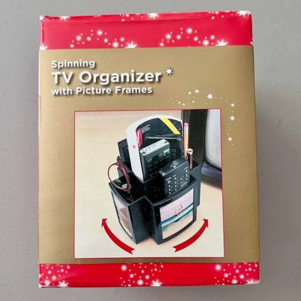 Spinning TV Desk Organizer With Picture Frames - EB Brands - New